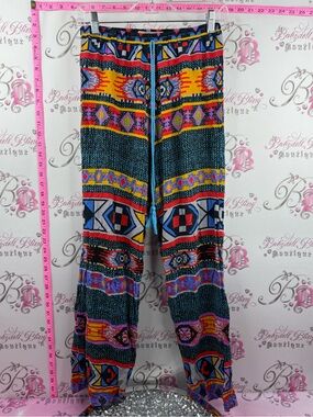 Flying Tomato wide leg pants Aztec Multicolor Tribal-Print Wide Leg Pants